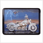 WHITE MOTORCYCLE CLOCK