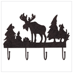RUSTED METAL MOOSE COAT HANGER