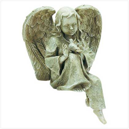 RESTING ANGEL WITH BIRD