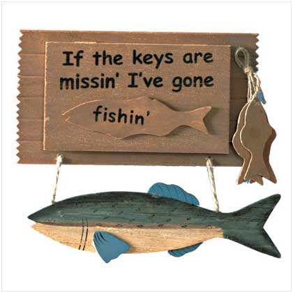 'GONE FISHIN'' KEY HOLDER