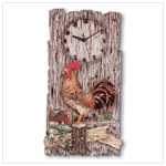 ROOSTER PLAQUE WITH CLOCK
