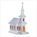 WOODEN CHURCH WITH LIGHT
