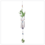 MTL FROG W/GLASS BEADS CHIMES