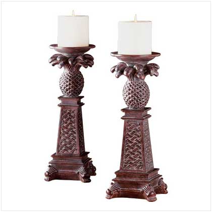 PINEAPPLE COLUMN CANDLEHOLDERS