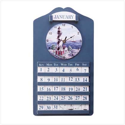 LIGHTHOUSE WALL CLOCK&CALENDAR