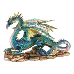 DRAGON ON ROCK FIGURINE