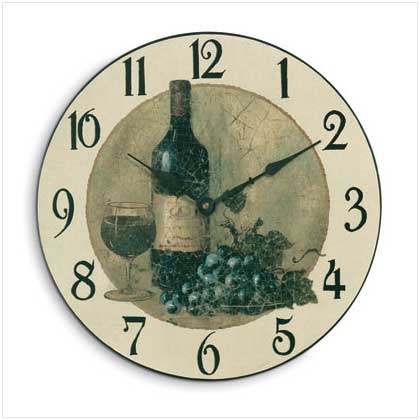 WIND AND GRAPES WALL CLOCK