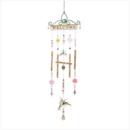 HUMMINGBIRD 'WELCOME' WINDCHIM