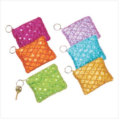 SPARKLING COIN PURSE KEYCHAINS