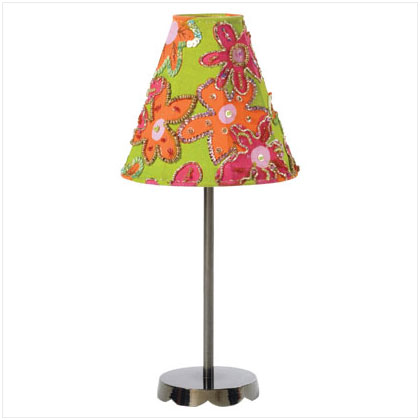 FLORAL FABRIC SHADE CANDLELAMP