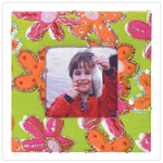 FLORAL FABRIC 3 X 3 PHOTO FRME