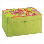 FLORAL FABRIC JEWEL BOX/MIRROR