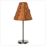 CANDLE LAMP W/METAL STAND-BRWN