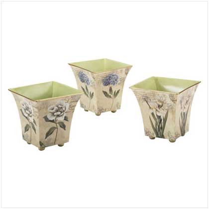 FLOWER PRINT POT SET