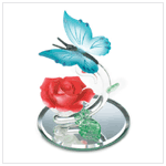 GLASS BUTTERFLY & ROSE