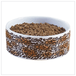 LEOPARD PRINT DOG BOWL