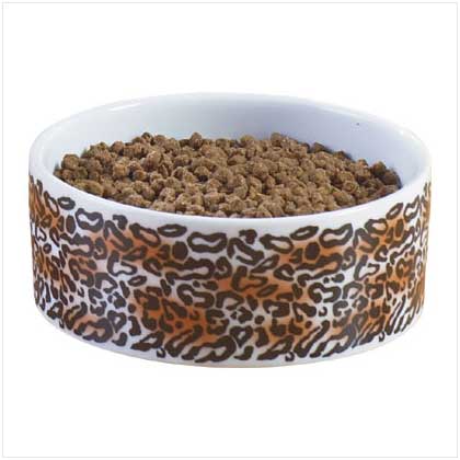 LEOPARD PRINT DOG BOWL