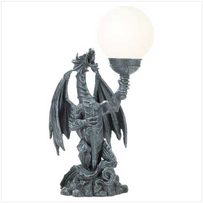 DRAGON W/ GLOBE TABLE LAMP