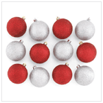 RED & SILVER ORNAMENTS