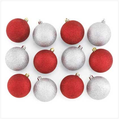 RED & SILVER ORNAMENTS