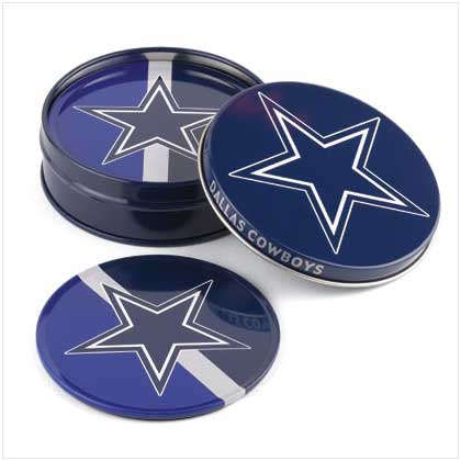 DALLAS COWBOYS TIN COASTER SET