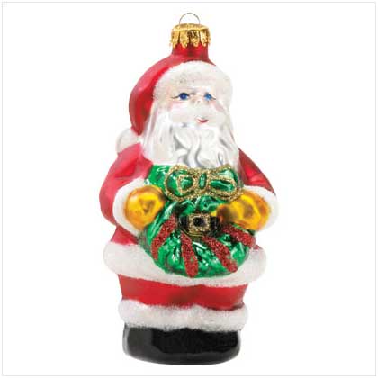 SANTA GLASS ORNAMENT