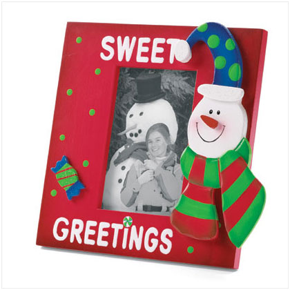 8' WOOD SNOWMAN PHOTO FRAME