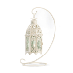 WHITE FANCY LANTERN W/STAND