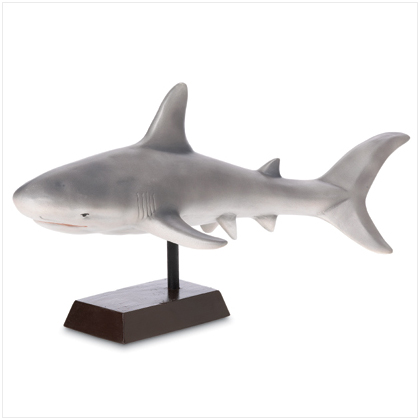 CERAMIC GREY SHARK FIGURINE