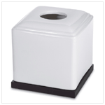 BLK & WHI CERAMIC TISSUE BOX
