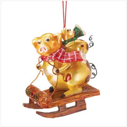 GOLDEN PIGS ORNAMENT