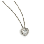SILVER HEART PENDANT WATCH