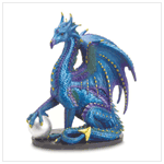 LARGE BLUE DRAGON FIGURINE