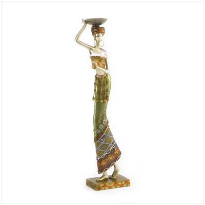 MASAI WOMAN WITH TRAY FIGURINE