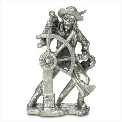 PIRATE WITH SHIP'S WHEEL