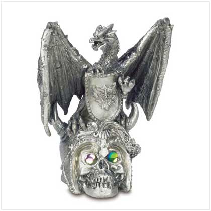 DRAGON ON SKULL FIGURINE