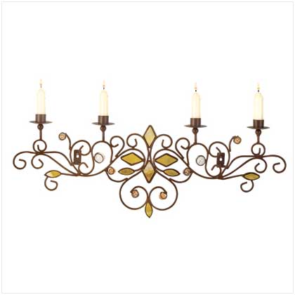 METAL SCROLLWK WALL CANDLEHLDR