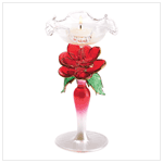 GLASS ROSE CANDLEHOLDER