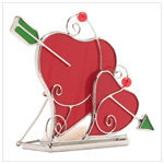 STAINED GLASS HEART CANDLEHOLD