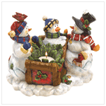 SNOWMAN FAMILY CANDLEHOLDER