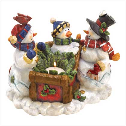 SNOWMAN FAMILY CANDLEHOLDER