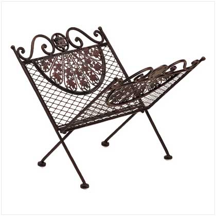 WROUGHT IRON MAGAZINE RACK