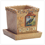 BIRDS SCRAPBOOK CACHE POT