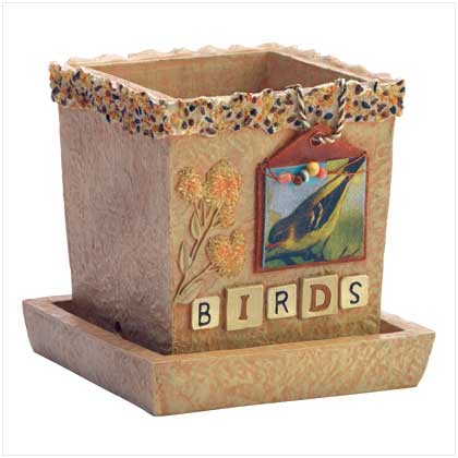 BIRDS SCRAPBOOK CACHE POT