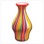 MULTI COLOR STRIPES GLASS VASE