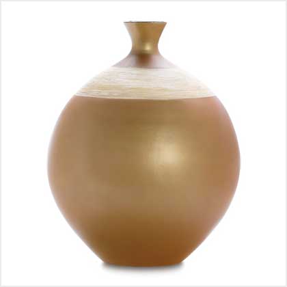 LACQUER/BAMBOO CERAMIC VASE