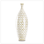 TALL IVORY SCROLLWORK VASE