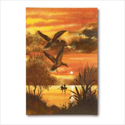 DUCKS OVER LAKE GICLEE PRINT