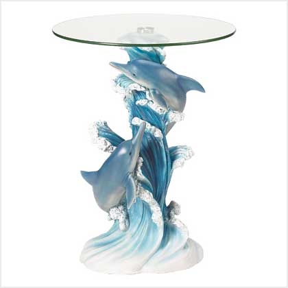 PLAYFUL DOLPHINS ACCENT TABLE
