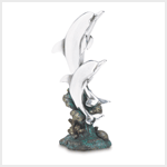 SILVER DOLPHIN STATUE